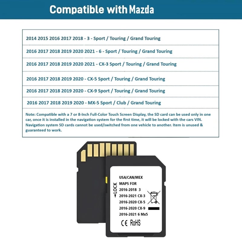 Ceypecfire Latest Navigation Memory Card, Compatible with: (2016-21)-Cx3. (2016-20)-Cx5. (2016-20)-Cx9. (2016-22)-Mx5. (2016-18)-3. (2016-22)-6, Can/Mex/USA Maps (Ceypec-01) - Image 5